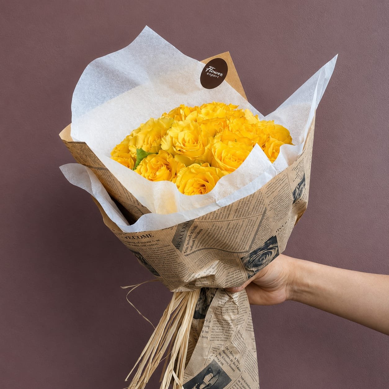 Adorée — bouquet de roses jaunes, Flower Expert Maroc